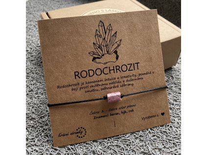 Náramek simple - Rodochrozit (přírodní kámen, chir. ocel)