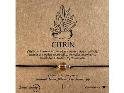 Náramek simple - Citrín (přírodní kámen, chir. ocel)