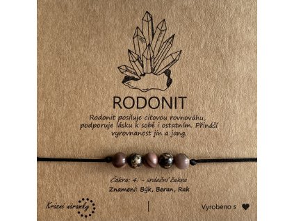 Náramek simple - Rodonit (přírodní kámen)