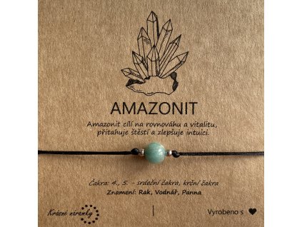 Náramek simple - Amazonit (přírodní kámen, chir. ocel)