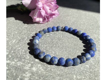 Náramek pure - Lapis lazuli (6mm, ch. ocel)
