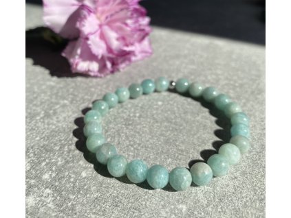 Náramek pure - Amazonit (6mm, ch. ocel)