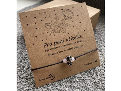 Náramek simple - Sovička pro paní učitelku