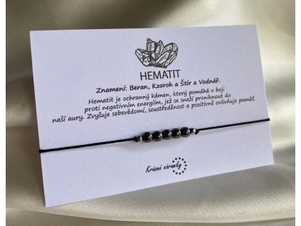 Náramek simple - Hematit (3mm)