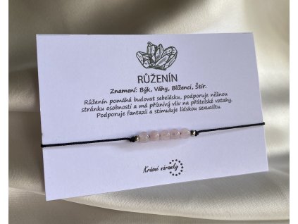Náramek simple - Růženín (přírodní kámen - 3mm)