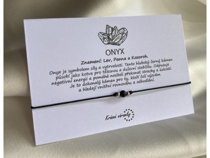 Náramek simple - Onyx (přírodní kámen - 3mm)