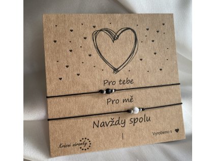 Náramky pro páry simple - Láva a Howlit (3 mm)