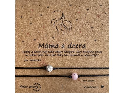 Náramky na provázku - Máma a dcera (howlit/jaspis)