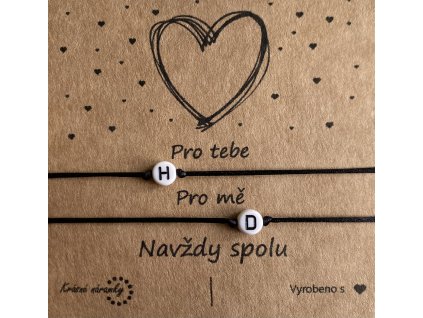 Náramek - Simple (iniciály - bílé)