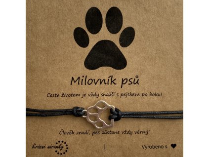 Náramek simple - Psí tlapka (střibrný)