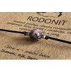 Náramek simple - Rodonit (přírodní kámen, chir. ocel)