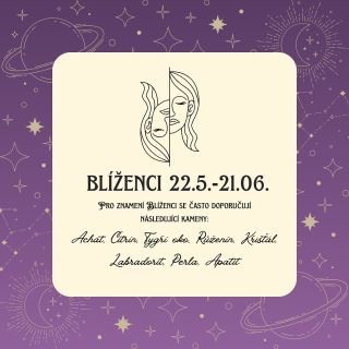 Náramky z minerálních kamenů pro Blížence♊️