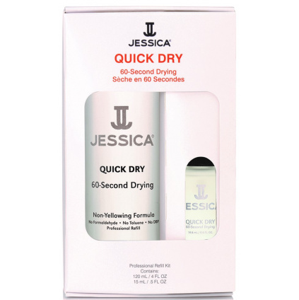 Jessica sušič laku na nehty Quick Dry 120 ml + bonus Quick Dry 15 ml zdarma čirý