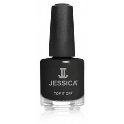 Jessica lak na nehty 676 Top It Off Crushed Black 15 ml