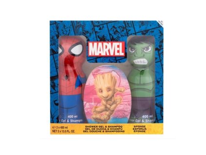 Eppe SPIDERMAN & HULK sada (2x 400 ml srpchový gel a šampón 2v1 + mycí houba GROOTH)