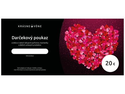 Darčekový poukaz - 20 € (Motiv srdce)