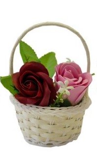 E-shop Accentra - Mydlové kvety ruže v košíku Mydlové kvety ruže v košíku 2x5g