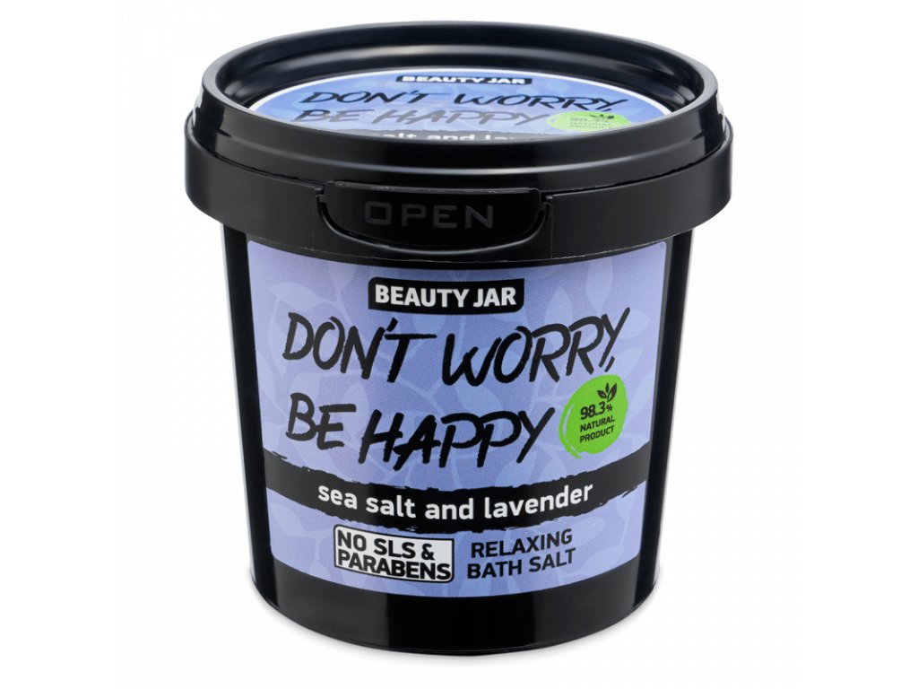 Sůl do koupele s levandulí Dont Worry Be Happy Beauty jar