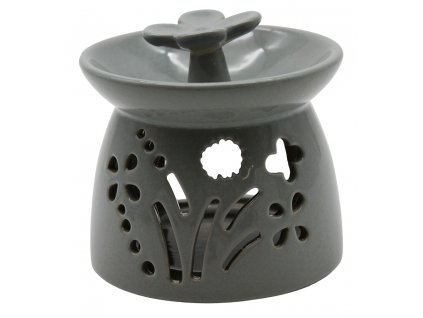 aromalampa šedá květinky