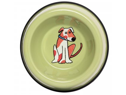 Miska pro kocky smaltovana zelena pes (2)