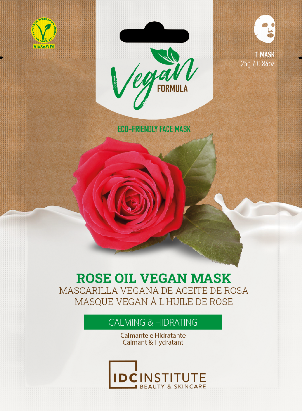 IDC Institute - Pleťová maska Vegan s růžovým olejem Pleťová maska 25 g