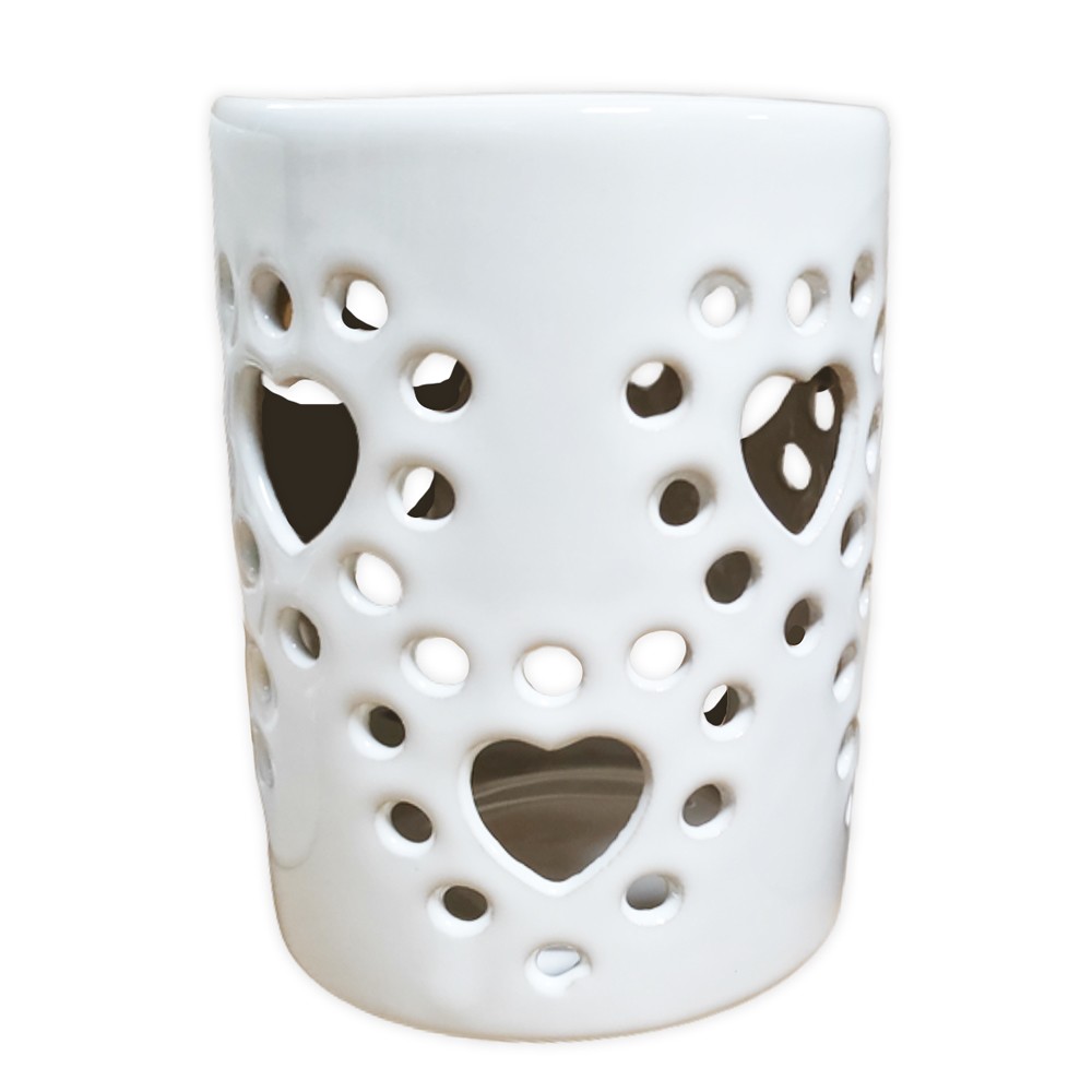 Aromalampa - Bílé krajkové srdce  Aroma Lampa