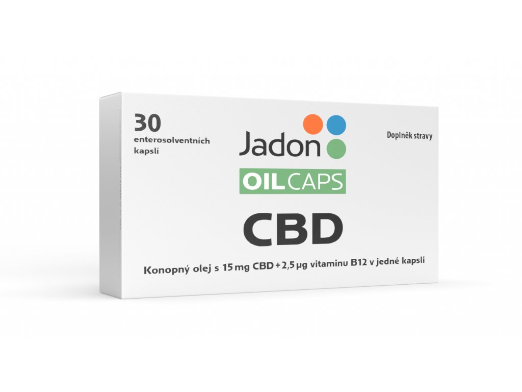 Jadon - Oil caps - konopný olej a vitamín B12 Konopný olej 15 mg + 30 kapslí vitamínu B12