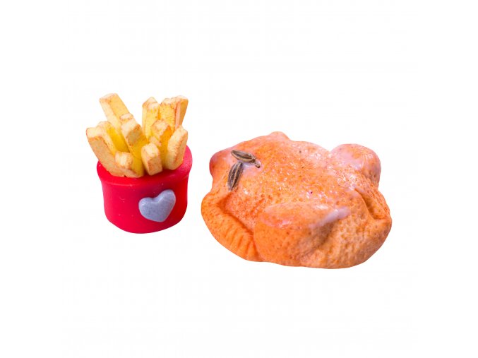 Pečené kuře s hranolkami