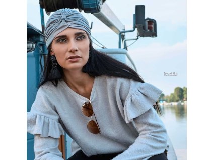 Dámský turban - šedý