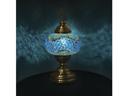 Orientální skleněná mozaiková stolní lampa Antalya - o skla 16 cm