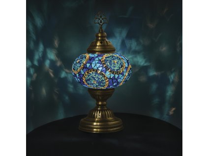 Orientální skleněná mozaiková lampa Bodrum - stolní