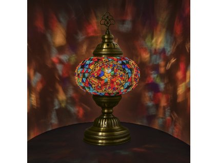 Orientální skleněná mozaiková lampa Renk - stolní