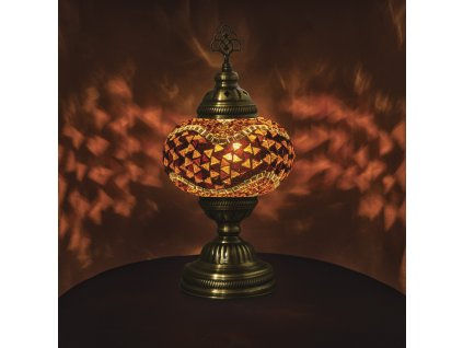 Orientální skleněná mozaiková stolní lampa Konya - ø skla 16 cm