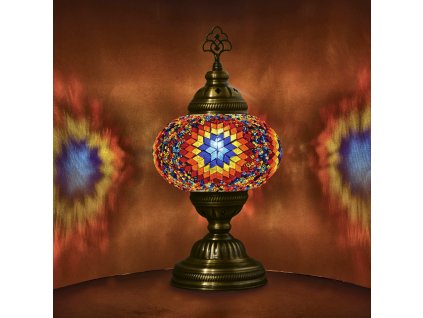 Orientální skleněná mozaiková stolní lampa Isra - ø skla 16 cm