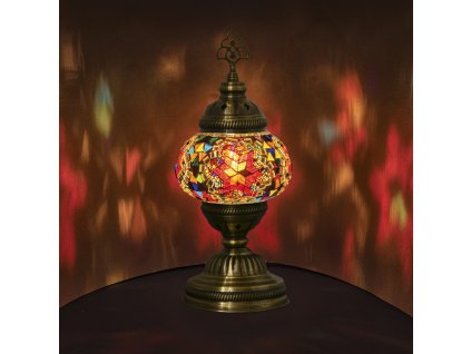 Orientální skleněná mozaiková stolní lampa Almas - ø skla 12 cm