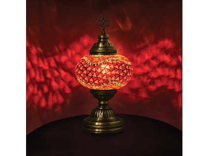 Orientální skleněná mozaiková stolní lampa Arzu - ø skla 16 cm