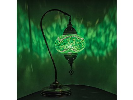 Orientální skleněná mozaiková lampa Melis - Swan - stolní