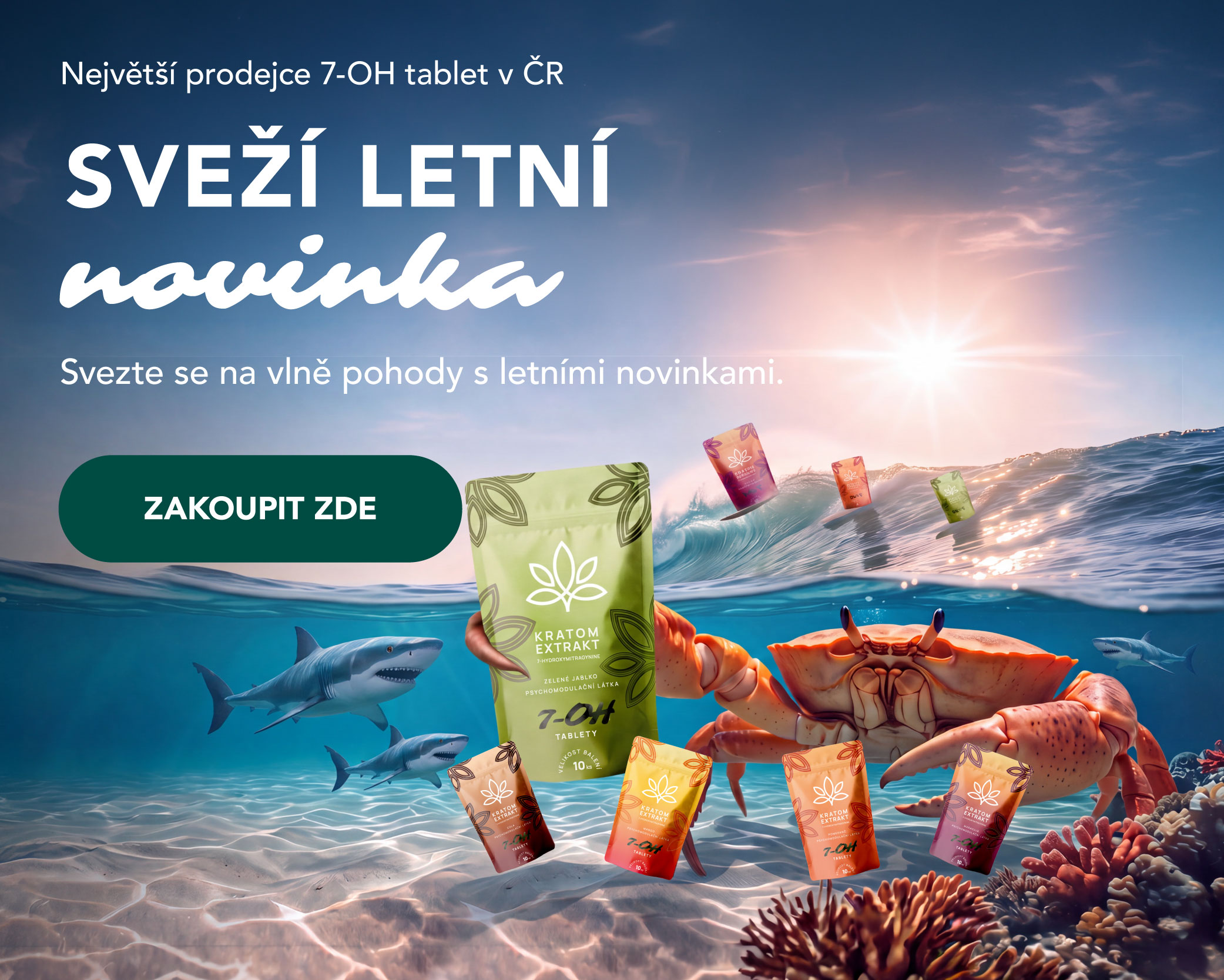 Vyzkoušejte naši limitovanou edici ochucených 7-OH tablet 50mg. Nabízíme největší výběr 7OH prodktů v ČR na prodejnách v Praze, Ostravě a Ústí nad Labem.