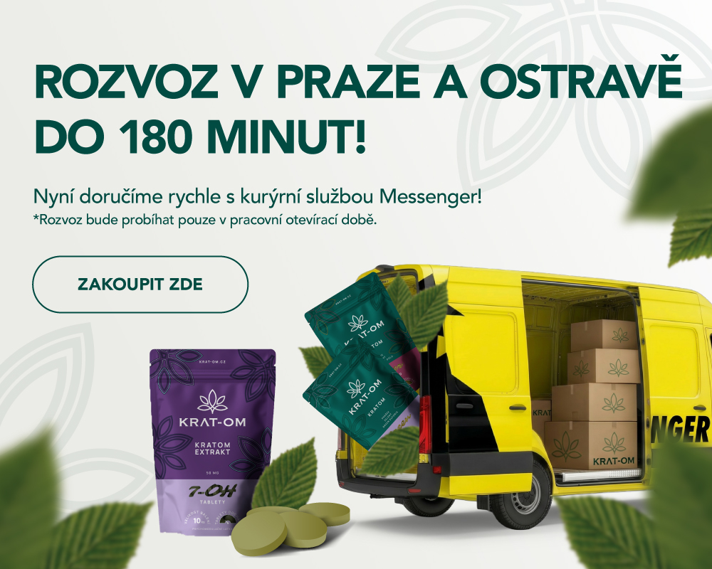 Kratom Express rozvoz Praha a Ostrava do 180 minut. Objednej si Kratom a 7OH z pohodlí domova.