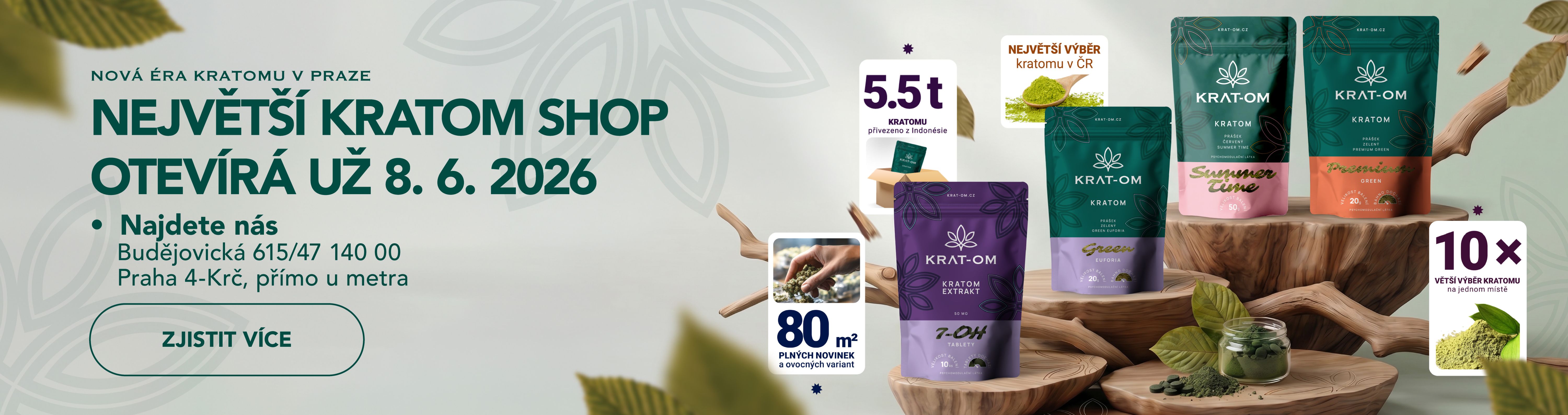 Otevíráme největší prodejnu kratomu v Praze - Kačerov, ihned u metra. Největší výběr kratomu a 7OH tablet na jednom místě!