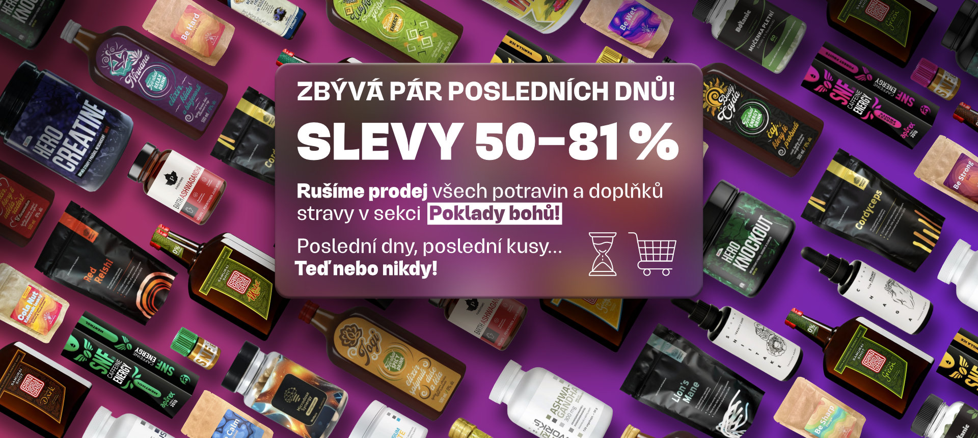 Sleva 50 % na potraviny a doplňky stravy