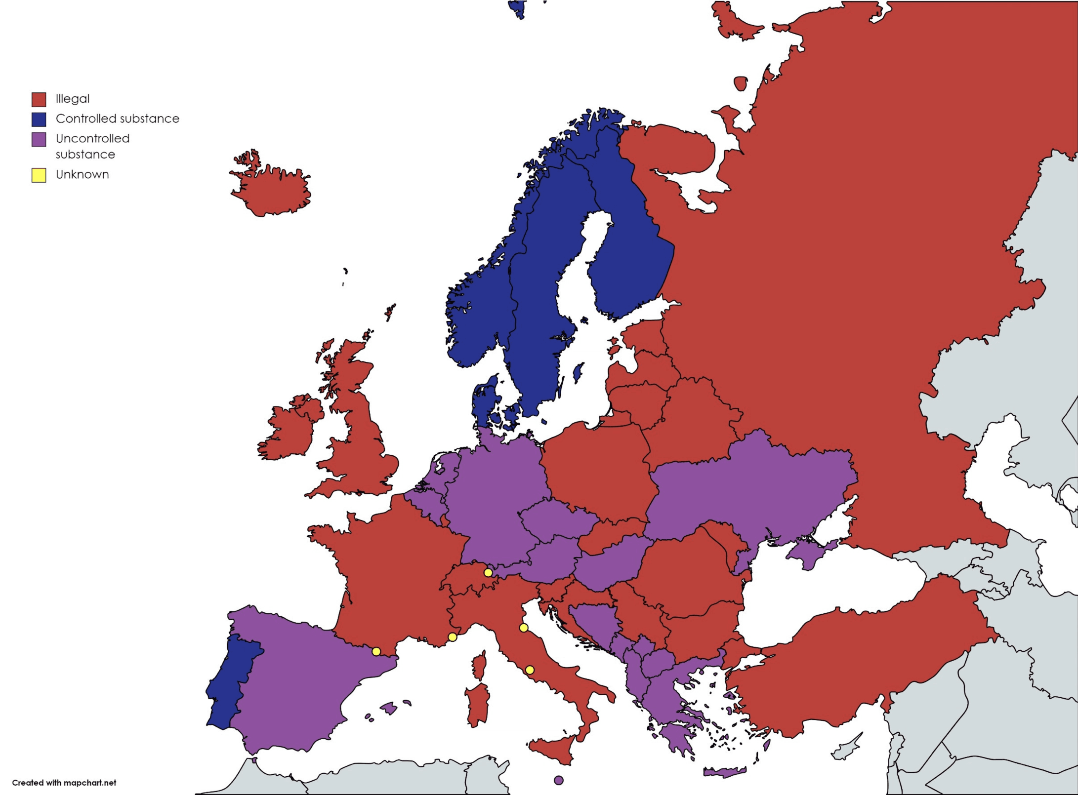 Legalita kratomu v zemích EU