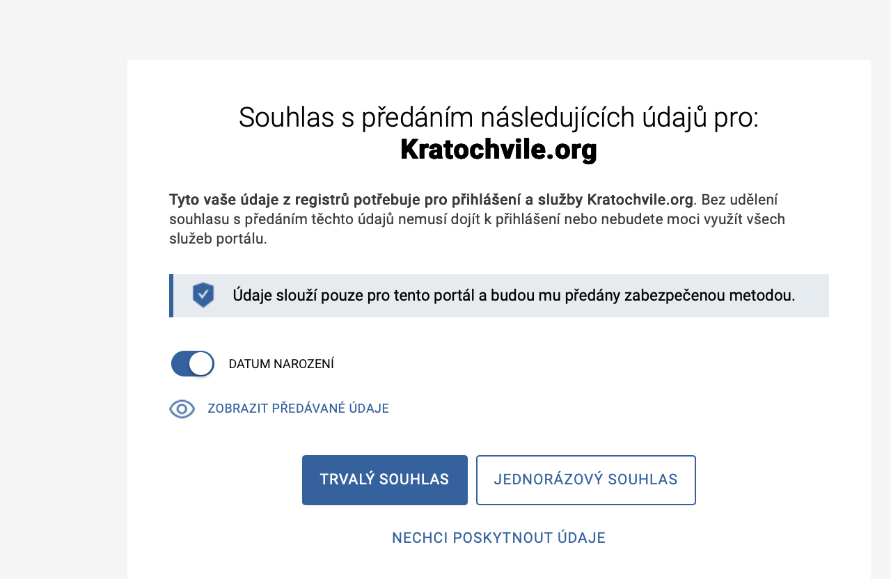 Souhlas s predanim data narozeni