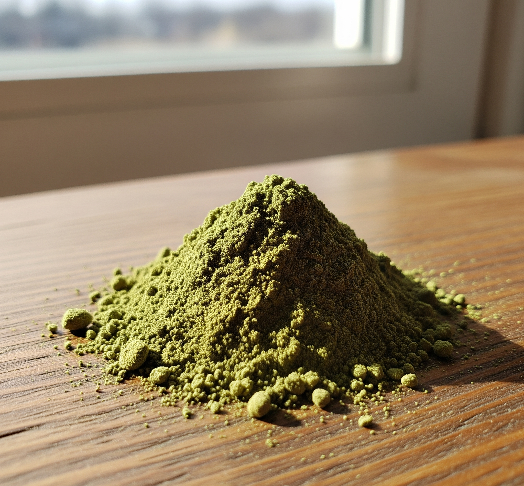 Jak poznat kvalitní kratom pro sbírku Detailní pohled na kvalitní kratomový prášek na digitální váze