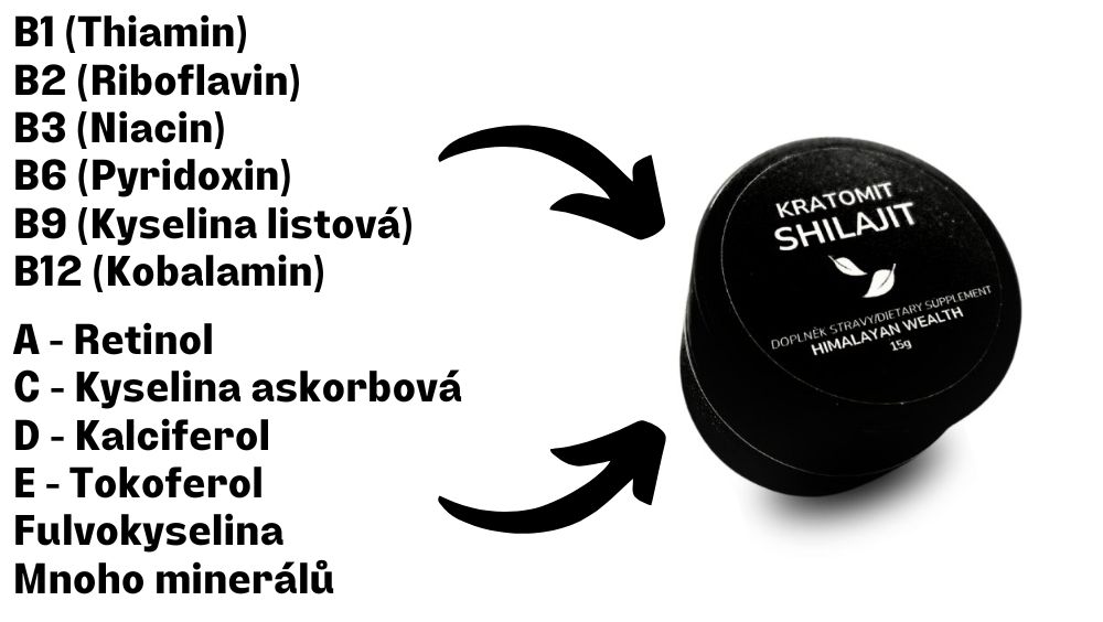 Vitamíny a minerály v Shilajitu