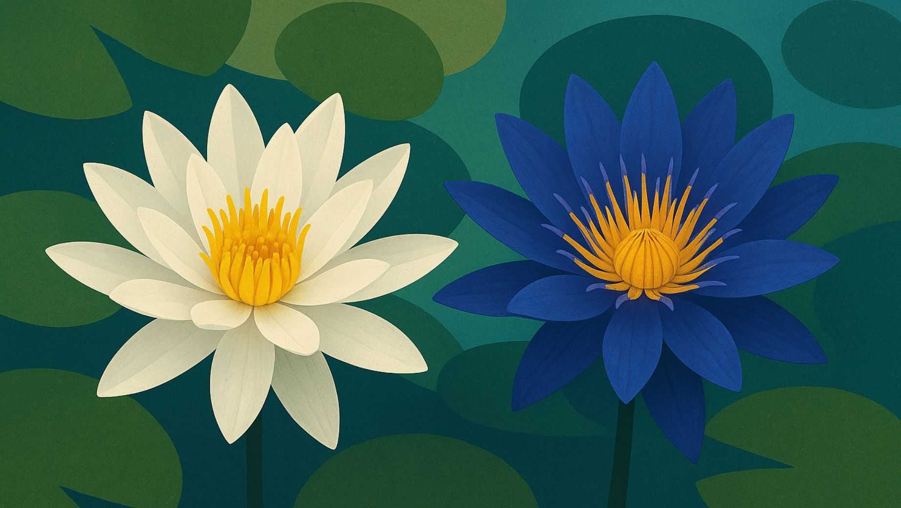 Weiße Seerose vs. Blaue Seerose