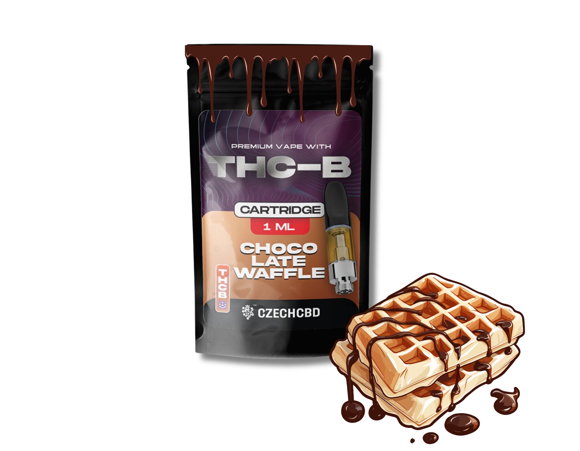 Buy THC-B cartridge Chocolate Waffle 1 ml for only 15,20 €