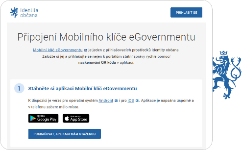 Krok 2 – Přihlášení do služby Identita občana