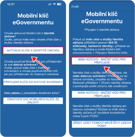 Krok 3 – Aktivace aplikace v&nbsp;telefonu
