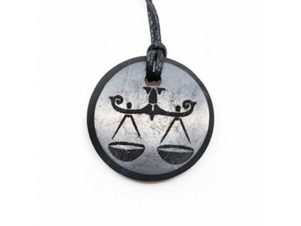 Šungitový přívěsek se symbolem váhy